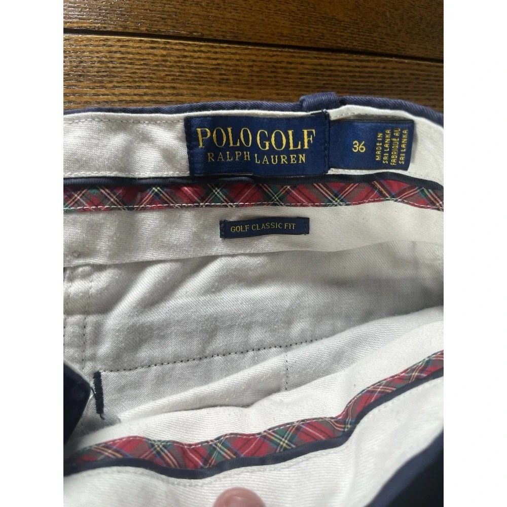 Polo Ralph Lauren Golf Shorts Mens 36 Blue Chino Front Zip Fly Preppy Classic